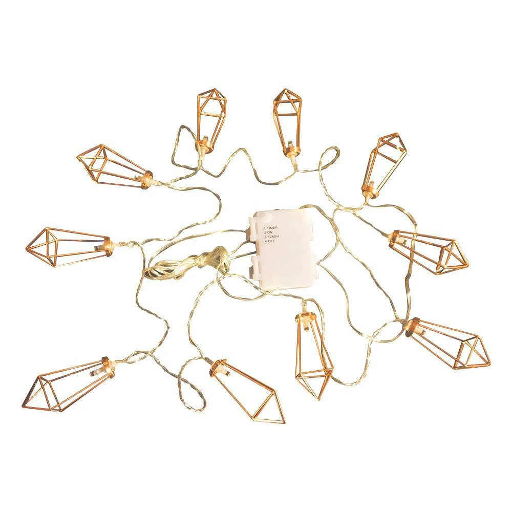 12 ft. 10-Light Battery Operated Metal Indoor Integrated LED String Lights by Hampton Bay 6 12 ft. 10-Light Battery Operated Metal Indoor Integrated LED String Lights by Hampton Bay - Image 6