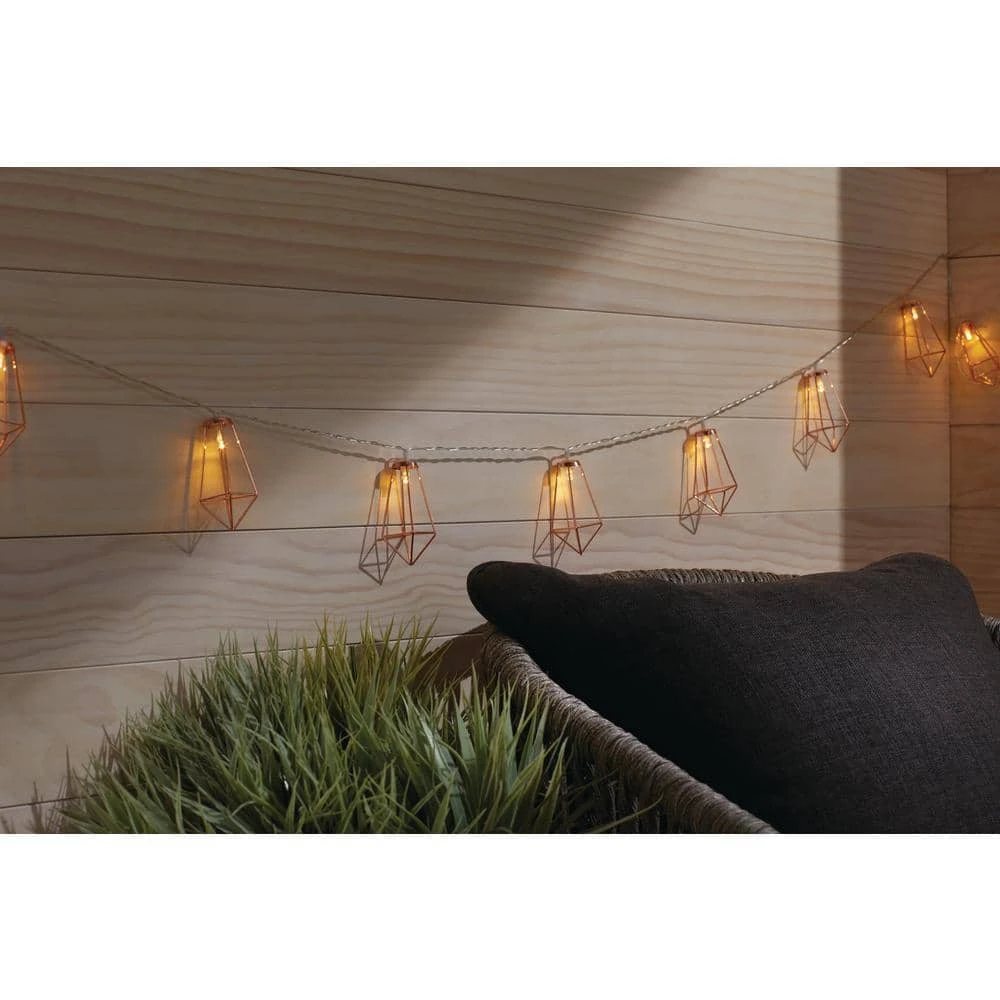 12 ft. 10-Light Battery Operated Metal Indoor Integrated LED String Lights by Hampton Bay 4 12 ft. 10-Light Battery Operated Metal Indoor Integrated LED String Lights by Hampton Bay - Image 4