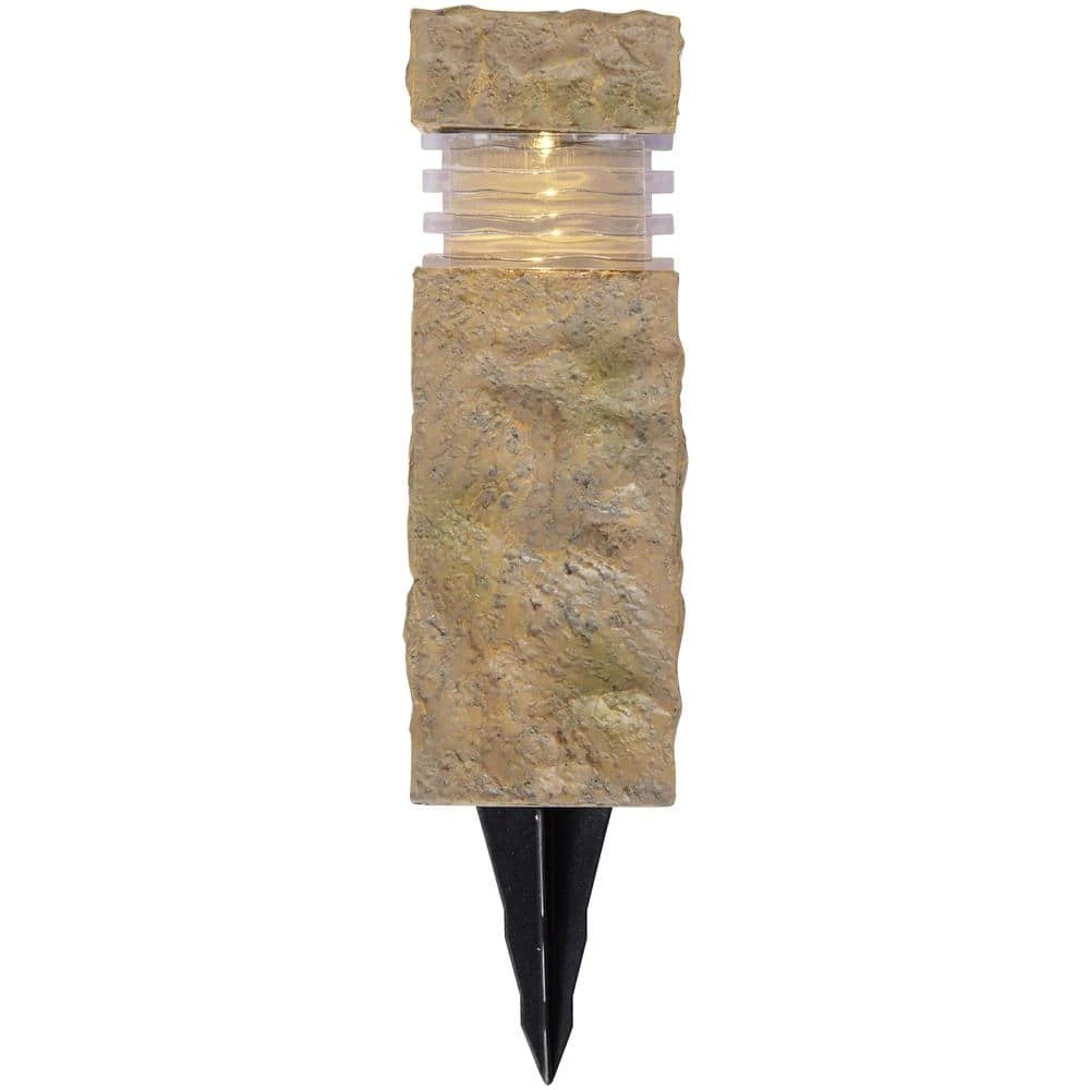 Solar Sand Stone Outdoor Integrated LED Landscape Rock Pillar Path Light (2-Pack) by Hampton Bay 5 Solar Sand Stone Outdoor Integrated LED Landscape Rock Pillar Path Light (2-Pack) by Hampton Bay - Image 5