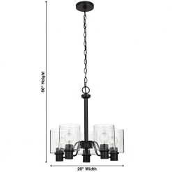 Castleford 5-Light Satin Bronze Chandelier with Clear Glass Shades by Hampton Bay -Hampton Bay Sales satin bronze hampton bay chandeliers hb2588 34 40 1000