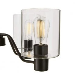 Castleford 5-Light Satin Bronze Chandelier with Clear Glass Shades by Hampton Bay -Hampton Bay Sales satin bronze hampton bay chandeliers hb2588 34 77 1000