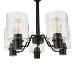 Castleford 5-Light Satin Bronze Chandelier with Clear Glass Shades by Hampton Bay -Hampton Bay Sales satin bronze hampton bay chandeliers hb2588 34 a0 1000