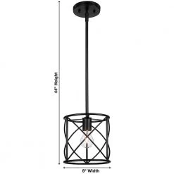 Hastings 1-Light Satin Bronze Industrial Caged Drum Kitchen Hanging Pendant Light by Hampton Bay -Hampton Bay Sales satin bronze hampton bay chandeliers hb2592 34 40 1000