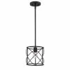 Hastings 1-Light Satin Bronze Industrial Caged Drum Kitchen Hanging Pendant Light by Hampton Bay
