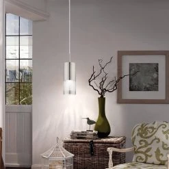 Hensley 1-Light Satin Nickel Mini Pendant by Hampton Bay -Hampton Bay Sales satin nickel hampton bay chandeliers 204878a 4f 1000