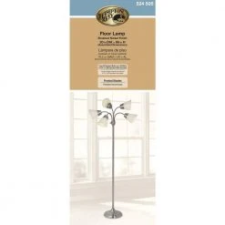 66 in. Satin Nickel Floor Lamp with 5 Plastic Bell Shades by Hampton Bay -Hampton Bay Sales satin nickel hampton bay floor lamps 524505 1d 1000