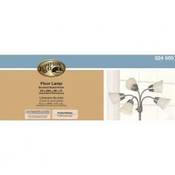 66 in. Satin Nickel Floor Lamp with 5 Plastic Bell Shades by Hampton Bay -Hampton Bay Sales satin nickel hampton bay floor lamps 524505 40 1000