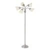 66 in. Satin Nickel Floor Lamp with 5 Plastic Bell Shades by Hampton Bay
