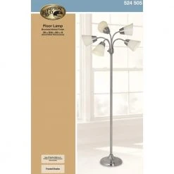 66 in. Satin Nickel Floor Lamp with 5 Plastic Bell Shades by Hampton Bay -Hampton Bay Sales satin nickel hampton bay floor lamps 524505 a0 1000