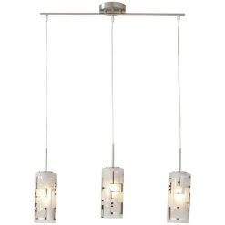 3-Light Brushed Nickel Ceiling Mini Pendant with Modern Pattern Etched White Glass Shades by Hampton Bay -Hampton Bay Sales satin nickel hampton bay pendant lights 17295 4 a0 1000