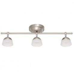 Madison 2 ft. 3-Light Satin Nickel LED Fixed Track with 400 LM/Head 1000027118 by Hampton Bay -Hampton Bay Sales satin nickel hampton bay track lighting kits madf3400l30sn a0 1000