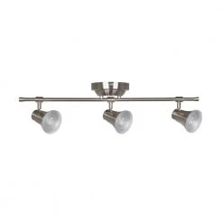 Solo 2 ft. 3-Light Satin Nickel LED Fixed Track with 400 LM/Head 1000027276 by Hampton Bay