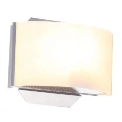 Dakota 1-Light Satin Nickel Sconce with Frosted Glass Shade by Hampton Bay