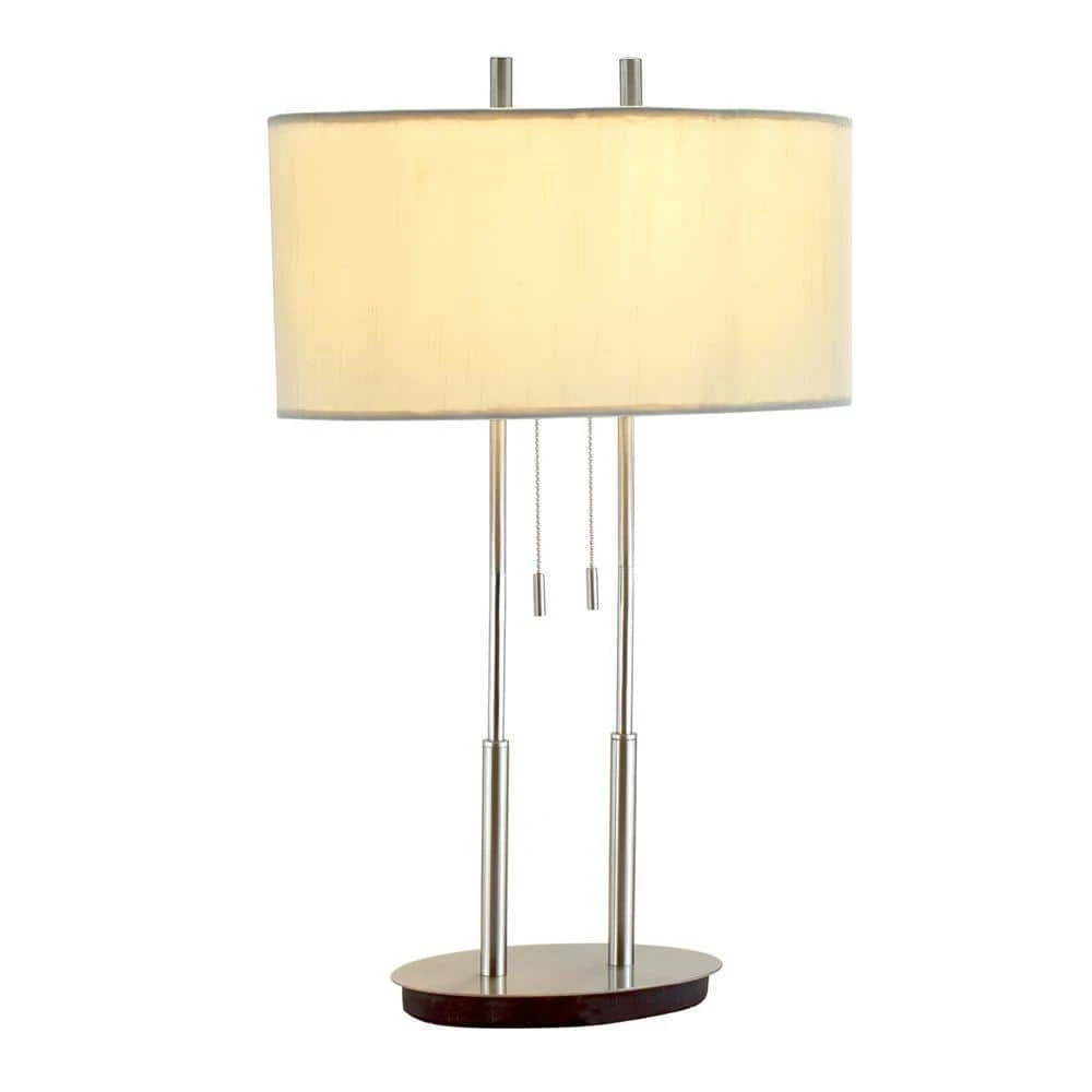Duet 27 in. Satin Steel Table Lamp by Hampton Bay 1 Duet 27 in. Satin Steel Table Lamp by Hampton Bay