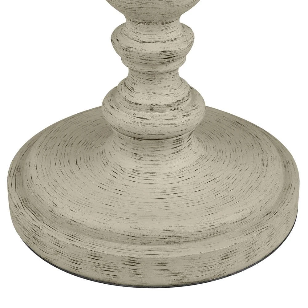 Witherby 61 in. Shabby White Floor Lamp with Gray Lamp Shade by Hampton Bay 3 Witherby 61 in. Shabby White Floor Lamp with Gray Lamp Shade by Hampton Bay - Image 3