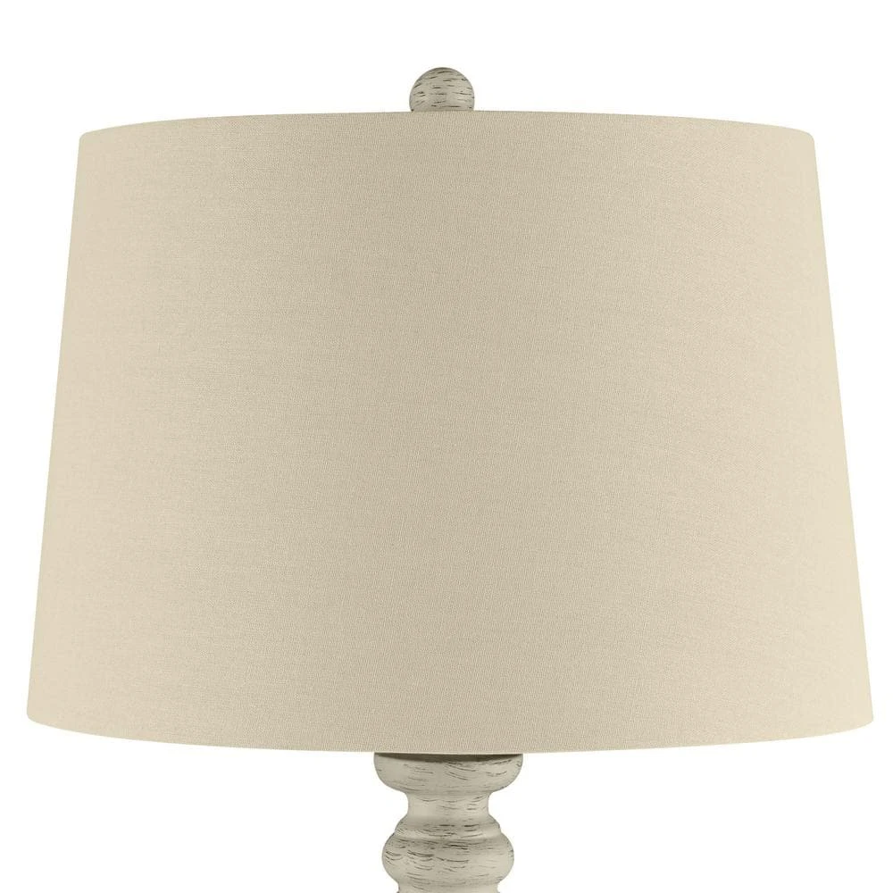 Witherby 61 in. Shabby White Floor Lamp with Gray Lamp Shade by Hampton Bay 4 Witherby 61 in. Shabby White Floor Lamp with Gray Lamp Shade by Hampton Bay - Image 4