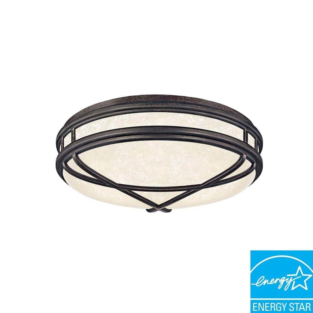Regency 16 in. 2-Light Sienna Fluorescent Flush Mount by Hampton Bay 1 Regency 16 in. 2-Light Sienna Fluorescent Flush Mount by Hampton Bay