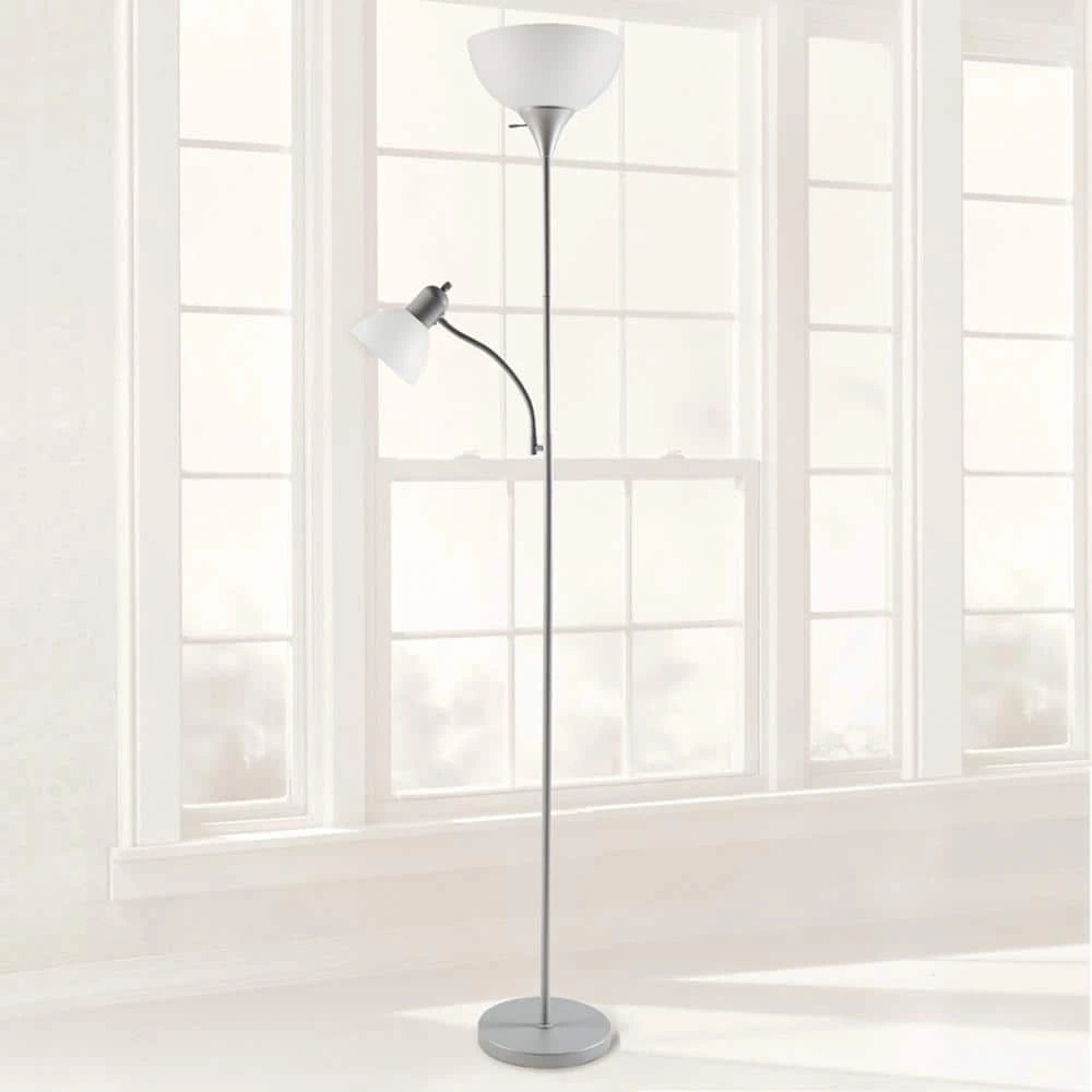 71.5 in. Silver Mother/Daughter Floor Lamp by Hampton Bay 2 71.5 in. Silver Mother/Daughter Floor Lamp by Hampton Bay - Image 2