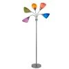 67 in. Silver 5-Arm Floor Lamp with Multi Color Shade by Hampton Bay
