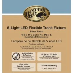 8 ft. 5-Light Silver Integrated LED Flex Track Lighting Kit by Hampton Bay -Hampton Bay Sales silver hampton bay track lighting kits 17198nkit sv 31 1000