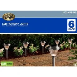 Solar Stainless Outdoor Integrated LED 3000K 15-Lumens Metal and Glass Landscape Pathway Light Set (6-Pack) by Hampton Bay -Hampton Bay Sales stainless hampton bay path lights nxt 1620 23 44 1000