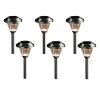 Solar Stainless Outdoor Integrated LED 3000K 15-Lumens Metal and Glass Landscape Pathway Light Set (6-Pack) by Hampton Bay