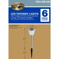 Solar Stainless Outdoor Integrated LED 3000K 15-Lumens Metal and Glass Landscape Pathway Light Set (6-Pack) by Hampton Bay -Hampton Bay Sales stainless hampton bay path lights nxt 1620 23 fa 1000