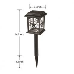 Solar Textured Black LED Path Light with Silver Accent and Lonestar Design (4-Pack) by Hampton Bay -Hampton Bay Sales textured black hampton bay path lights 50139 40 1000