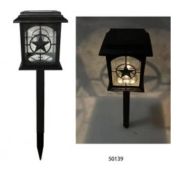 Solar Textured Black LED Path Light with Silver Accent and Lonestar Design (4-Pack) by Hampton Bay -Hampton Bay Sales textured black hampton bay path lights 50139 66 1000