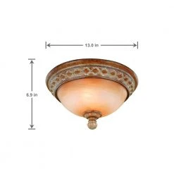 Berlini 13 in. 2-Light Tuscan Patina Flush Mount with Marble Glass Shade by Hampton Bay -Hampton Bay Sales tuscan patina hampton bay flush mount lights 18049 fa 1000