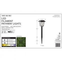 16 Lumens 2-Tone Black & Grey Finish Solar LED Landscape Pathway Light Set with Vintage Bulb (12-Pack) by Hampton Bay 16 16 Lumens 2-Tone Black & Grey Finish Solar LED Landscape Pathway Light Set with Vintage Bulb (12-Pack) by Hampton Bay -Hampton Bay Sales two tone black and grey hampton bay path lights nxt p7100 04 12 1d 1000