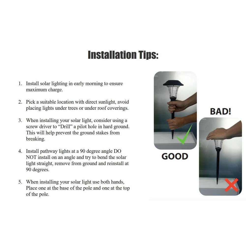 16 Lumens 2-Tone Black & Grey Finish Solar LED Landscape Pathway Light Set with Vintage Bulb (12-Pack) by Hampton Bay 8 16 Lumens 2-Tone Black & Grey Finish Solar LED Landscape Pathway Light Set with Vintage Bulb (12-Pack) by Hampton Bay - Image 8