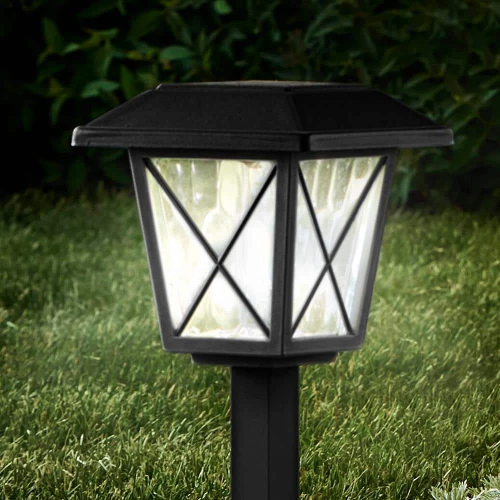 16 Lumens 2-Tone Black & Grey Finish Solar LED Landscape Pathway Light Set with Vintage Bulb (12-Pack) by Hampton Bay 7 16 Lumens 2-Tone Black & Grey Finish Solar LED Landscape Pathway Light Set with Vintage Bulb (12-Pack) by Hampton Bay - Image 7
