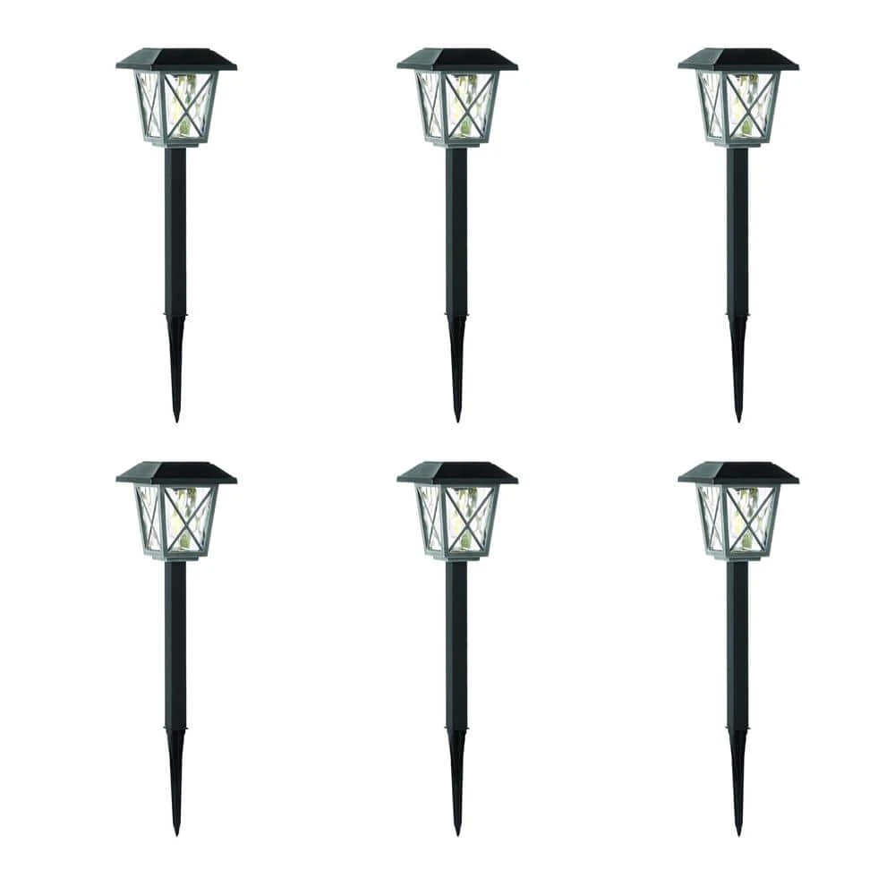 Oakleigh 16 Lumens Solar 2-Tone Black and Grey LED Landscape Pathway Light Set with Vintage Bulb (6-Pack) by Hampton Bay 1 Oakleigh 16 Lumens Solar 2-Tone Black and Grey LED Landscape Pathway Light Set with Vintage Bulb (6-Pack) by Hampton Bay