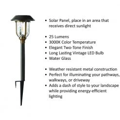 Savannah 25 Lumens Solar 2-Tone Bronze and Brass LED Diecast Landscape Pathway Light Set with Vintage Bulb (4-Pack) by Hampton Bay -Hampton Bay Sales two tone bronze and brass hampton bay path lights nxt c4000 7 66 1000