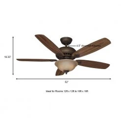 Southwind 52 in. Indoor LED Venetian Bronze Ceiling Fan with 5 Reversible Blades, Light Kit, Downrod and Remote Control by Hampton Bay -Hampton Bay Sales venetian bronze hampton bay ceiling fans with lights 52371 a0 1000