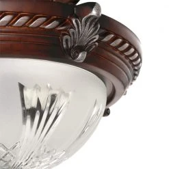 Bercello Estates 15 in. 2-Light Volterra Bronze Semi-Flush Mount with Etched Glass Shade by Hampton Bay -Hampton Bay Sales volterra bronze w silver accents hampton bay flush mount lights 08060 1d 1000