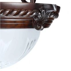 Bercello Estates 15 in. 2-Light Volterra Bronze Semi-Flush Mount with Etched Glass Shade by Hampton Bay -Hampton Bay Sales volterra bronze w silver accents hampton bay flush mount lights 08060 c3 1000