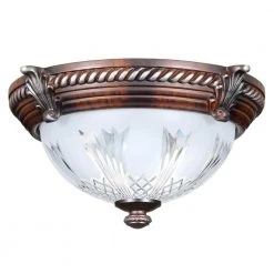 Bercello Estates 15 in. 2-Light Volterra Bronze Flush Mount with Etched Glass Shade by Hampton Bay -Hampton Bay Sales volterra bronze with silver accents hampton bay flush mount lights 08058 1f 1000