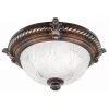 Bercello Estates 15 in. 2-Light Volterra Bronze Flush Mount with Etched Glass Shade by Hampton Bay