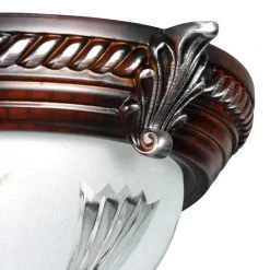 Bercello Estates 15 in. 2-Light Volterra Bronze Flush Mount with Etched Glass Shade by Hampton Bay -Hampton Bay Sales volterra bronze with silver accents hampton bay flush mount lights 08058 c3 1000