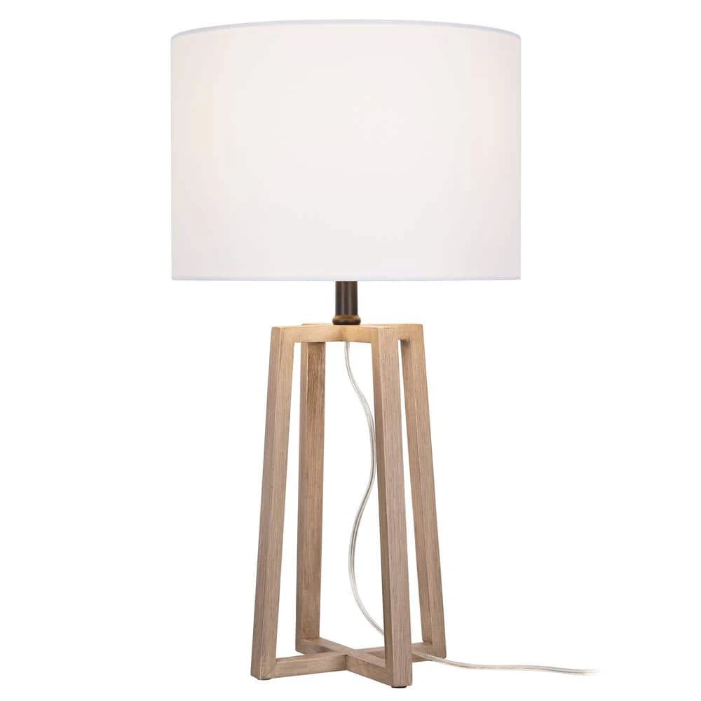 Woodbine 23.5 in. Walnut Wood Table Lamp by Hampton Bay 6 Woodbine 23.5 in. Walnut Wood Table Lamp by Hampton Bay - Image 6