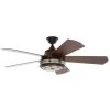 Savona 52 in. LED Weathered Bronze Ceiling Fan with Light and Remote Control by Hampton Bay
