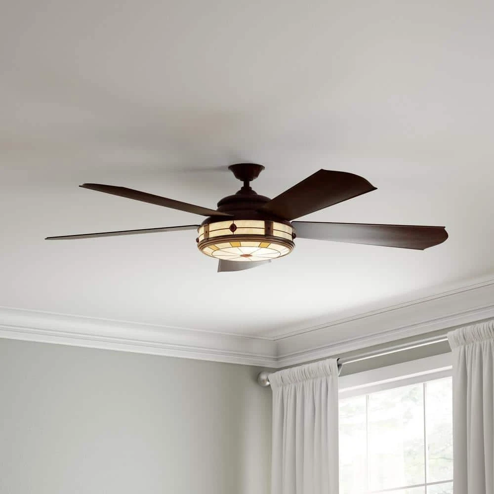 Savona 52 in. LED Weathered Bronze Ceiling Fan with Light and Remote Control by Hampton Bay 2 Savona 52 in. LED Weathered Bronze Ceiling Fan with Light and Remote Control by Hampton Bay - Image 2