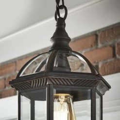Wickford 1-Light Weathered Bronze Hardwired Outdoor Pendant with Clear Beveled Glass by Hampton Bay -Hampton Bay Sales weathered bronze hampton bay outdoor pendant lights 4183 rt 66 1000