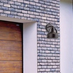 9 in. Weathered Pewter LED Outdoor Wall Lamp with Metal Shade by Hampton Bay -Hampton Bay Sales weathered pewter hampton bay outdoor sconces hb7058 304 1d 1000