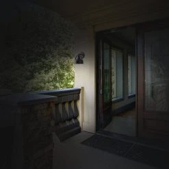 9 in. Weathered Pewter LED Outdoor Wall Lamp with Metal Shade by Hampton Bay -Hampton Bay Sales weathered pewter hampton bay outdoor sconces hb7058 304 4f 1000