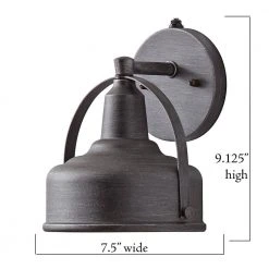 9 in. Weathered Pewter LED Outdoor Wall Lamp with Metal Shade by Hampton Bay -Hampton Bay Sales weathered pewter hampton bay outdoor sconces hb7058 304 77 1000