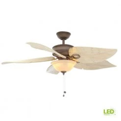 Costa Mesa 56 in. LED Indoor/Outdoor Weathered Zinc Ceiling Fan with Light Kit by Hampton Bay -Hampton Bay Sales weathered zinc hampton bay ceiling fans with lights 52656 4f 1000