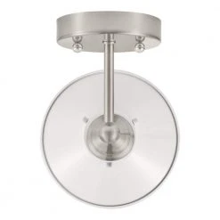 Glenhurst 1-Light White and Brushed Nickel Indoor Industrial Farmhouse Wall Sconce Light Fixture with Metal Shade by Hampton Bay -Hampton Bay Sales white and brushed nickel hampton bay vanity lighting 20511 wh bn 1d 1000